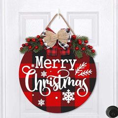 国境を越えたアメリカのクリスマス木製歓迎の表札の模造葉蝶ネクタイ装飾花輪christmas門輪