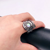 White ring with stone, fashionable jewelry, Amazon, Birthday gift