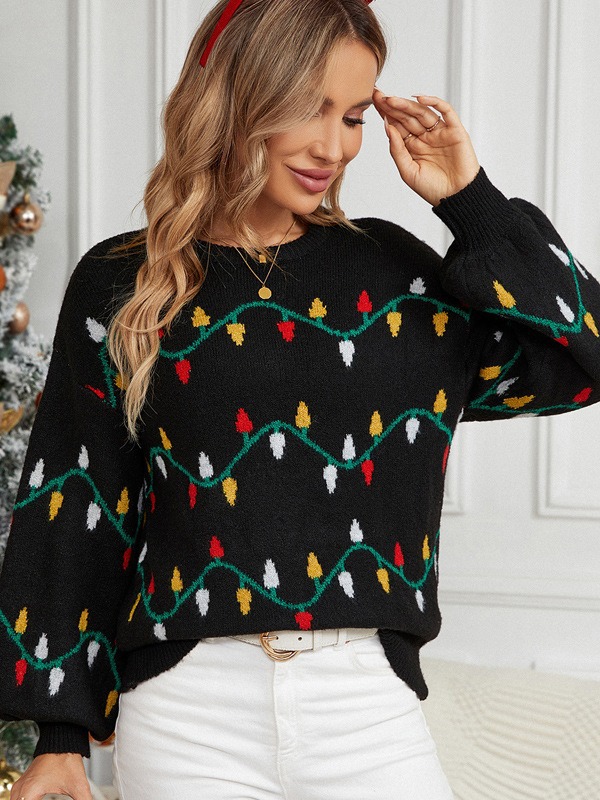 Suéter de navidad transfronterizo ropa de mujer europea y americana amazon popular colorido ligero suéter de navidad suelto image 4