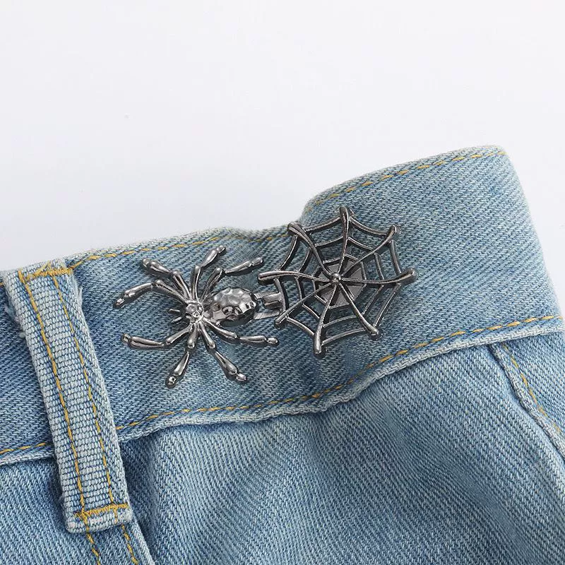 Nail-Free Removable Waist Buckle Pair, Flat-Bottom Seamless Buttons for Pants & Skirts, Assorted Designs