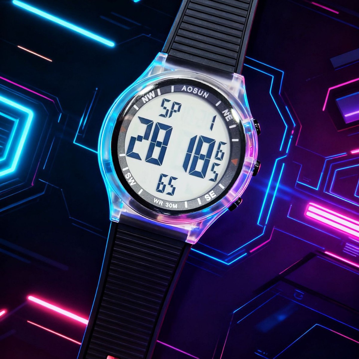 Children's Electronic Watch for Primary and Secondary School Students, Teenagers, Luminous Alarm Clock, Boy's Multi-Functional Waterproof and Anti-Fall Sports Watch