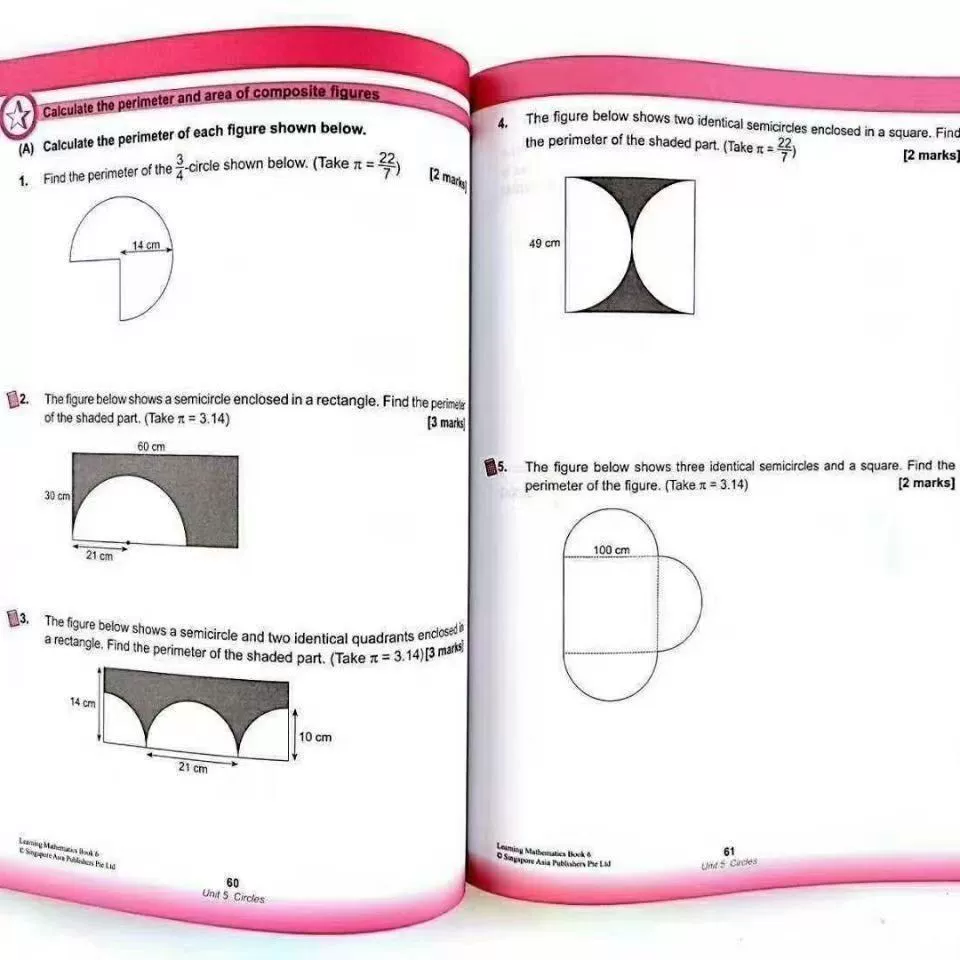 Сингапурский учебник по математике SAP Learning Mathematics 1_6 класс тетрадь с упражнениями полный набор из 9 томов