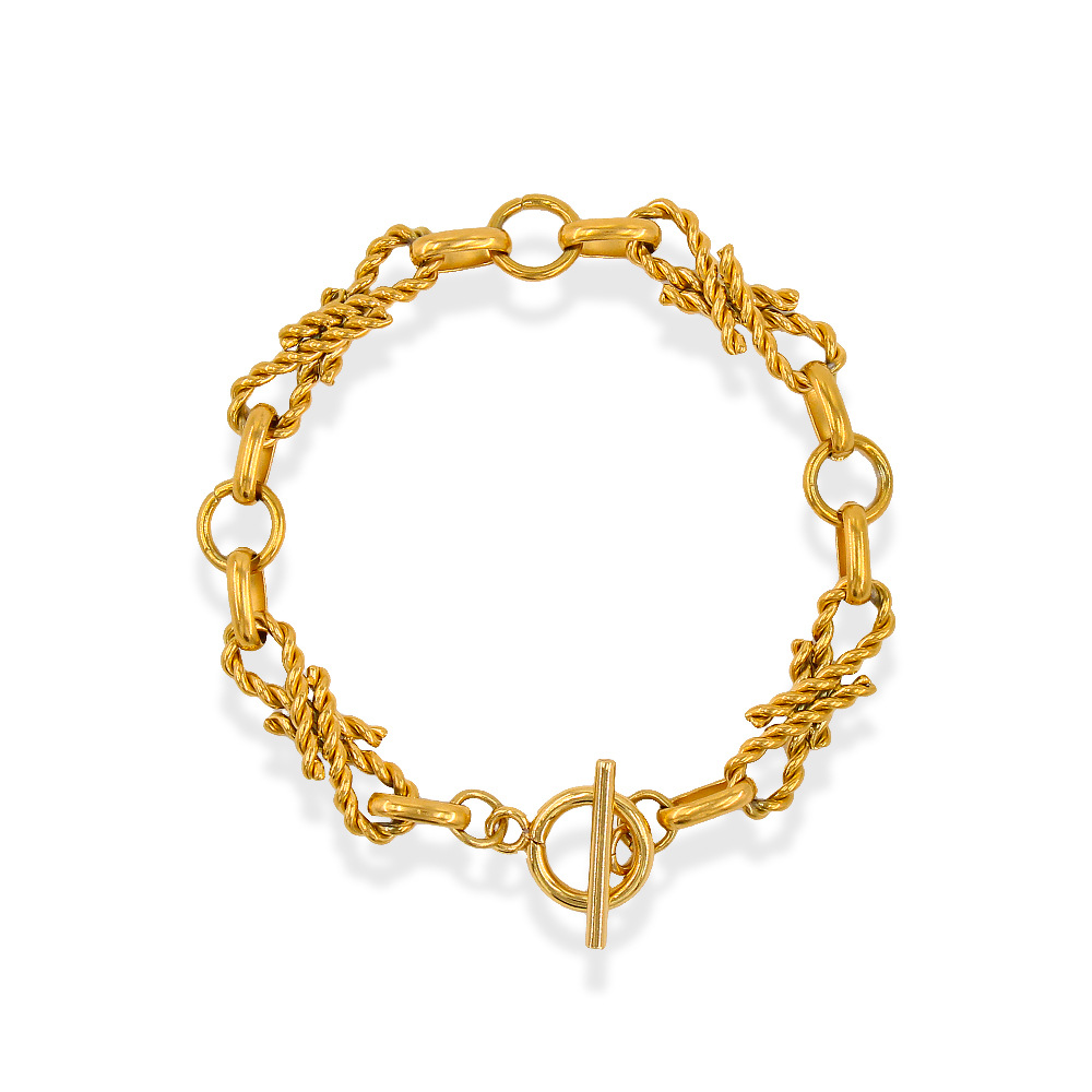 Punk Solid Color Stainless Steel Plating Bracelets Necklace 1 Piece