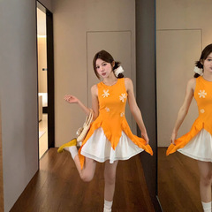 设计感不规则立体花朵吊带背心女夏季外穿小众绝美无袖上衣潮