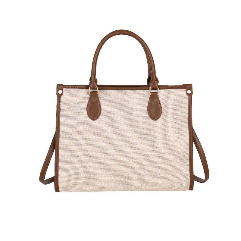 Bolsa de lona de alta gama personalizada de gran capacidad con logotipo impreso bolso de mano DIY personalizado bolso de hombro de cuero