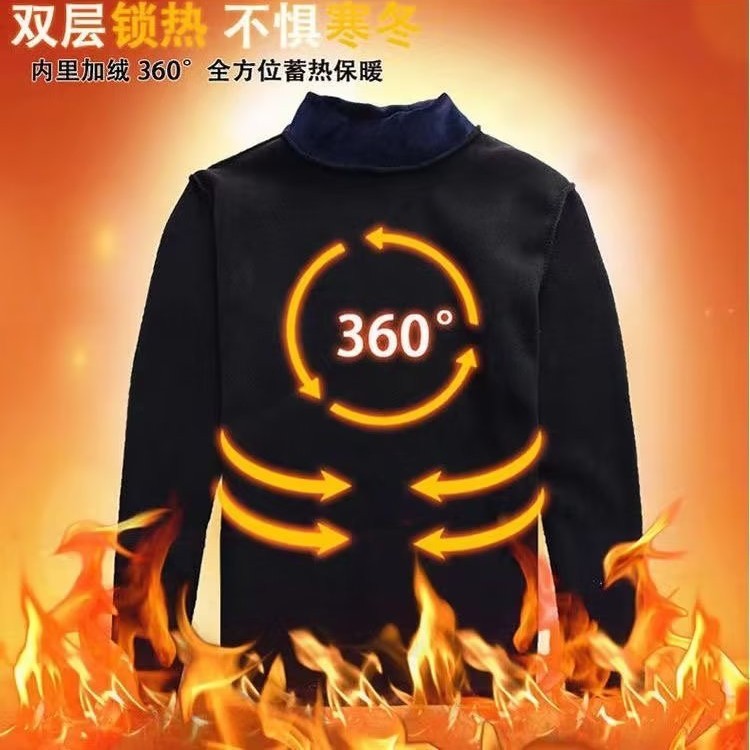 Origen fabricante de la camiseta de manga larga de terciopelo dorado para hombres de gama alta 2024 primavera y otoño nueva tendencia de moda para hombres redondos casuales para jóvenes