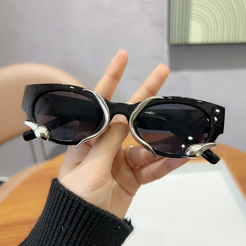 All Seasons Season Streetwear Solid Color PC UV400 Protection Oval Frame Full Frame Women's Sunglasses