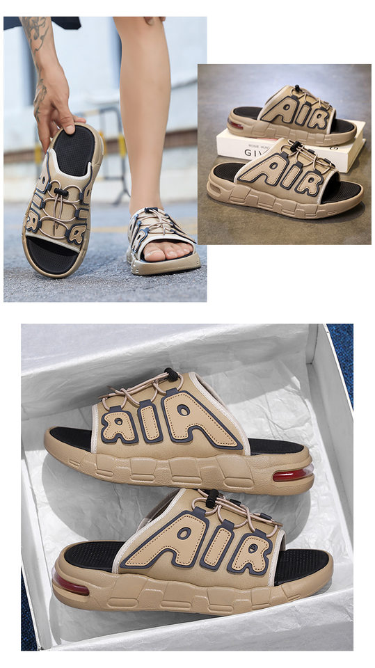 Dép lê đế dày chống trơn kiểu thể thao ngoài trời, form unisex size lớn — màu xám, màu đỏ, quần kaki, trắng chi tiết 20