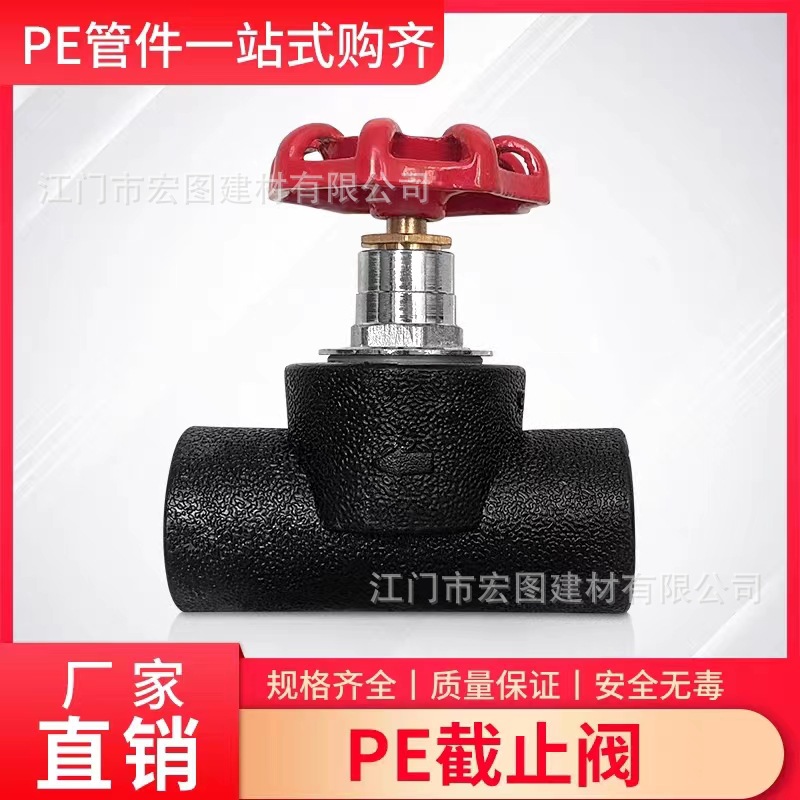 厂家PE管帽承插式管堵承插式自来水水管截止阀hdpe批发管配件黑