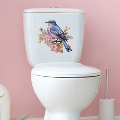 Foreign trade romantic flowers birds children's bedroom toilet sticker home decoration wall sticker sticker self-adhesive wholesale cross-border