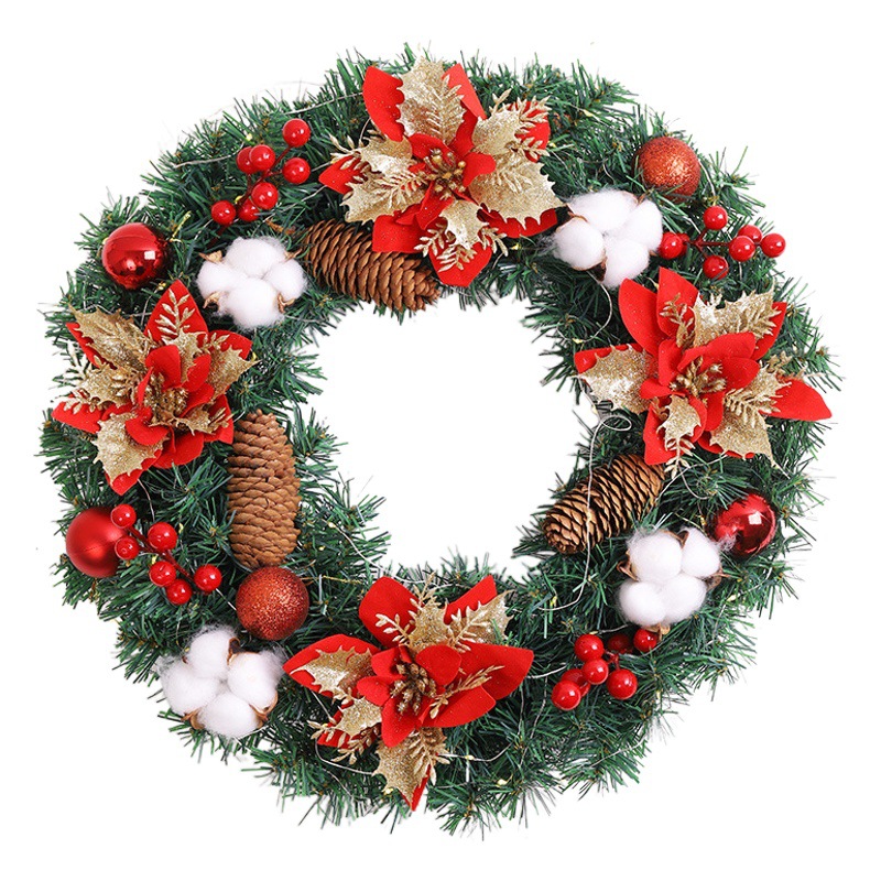 Navidad decoración Garland ratán 40/50/60cm Navidad decoración escena diseño puerta colgante ratán decoración suministros