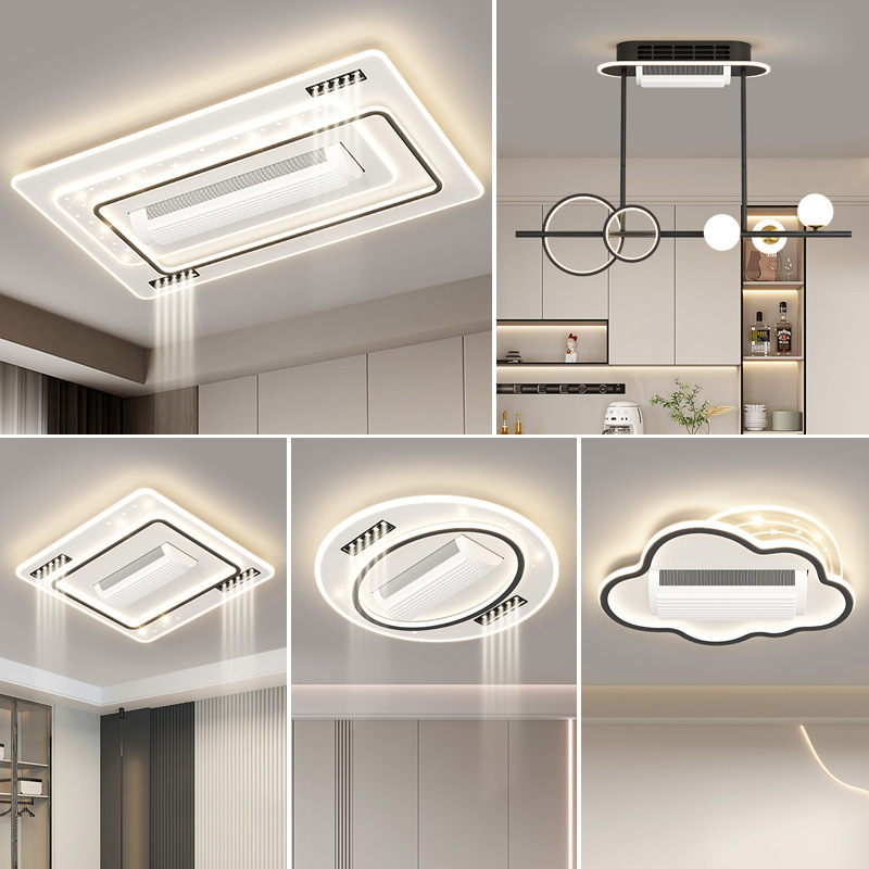2025 nueva luz de ventilador sin hoja de espectro completo sala de estar dormitorio ventilador de techo lámpara de techo con ventilador de protección de ojos