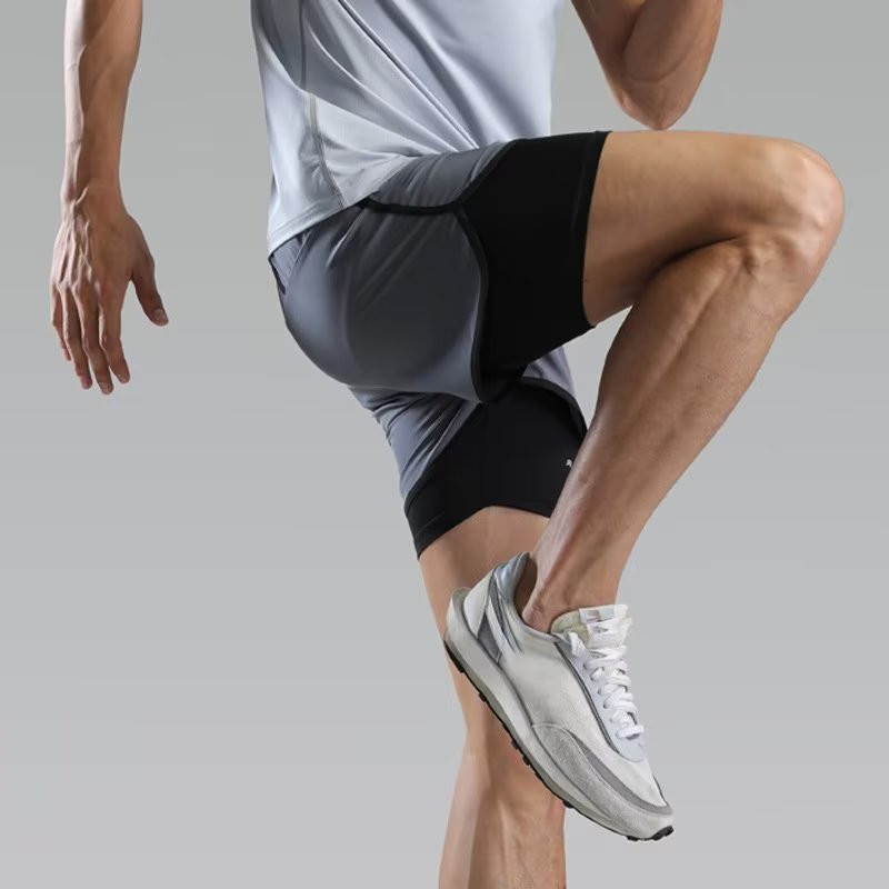 American shorts men's double-layer basketball shorts three-point pants lining quick-drying fake two-piece pants loose sports pants men's fashion