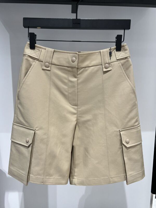 Spring and Summer New Korean Golf Clothing Women's Pocket Cargo Casual Shorts Sports Versatile Pants Khaki