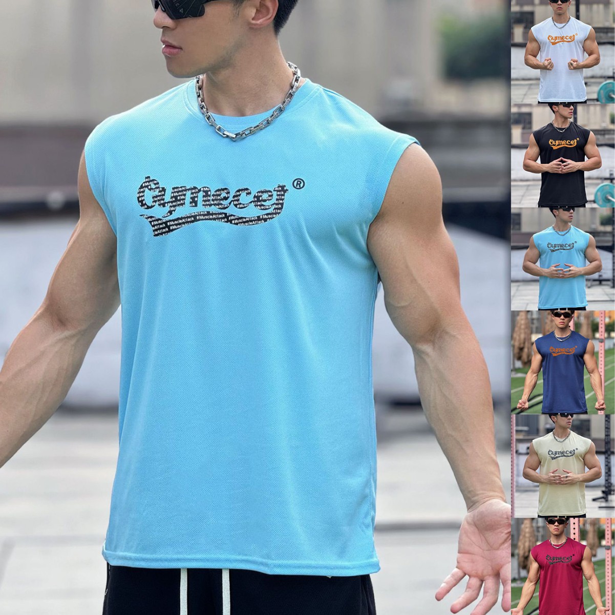 Muscle Fitness Brothers Summer Fitness Vest Outdoor Sports Exercise Loose Breathable Waistcoat Men's Mesh Vest