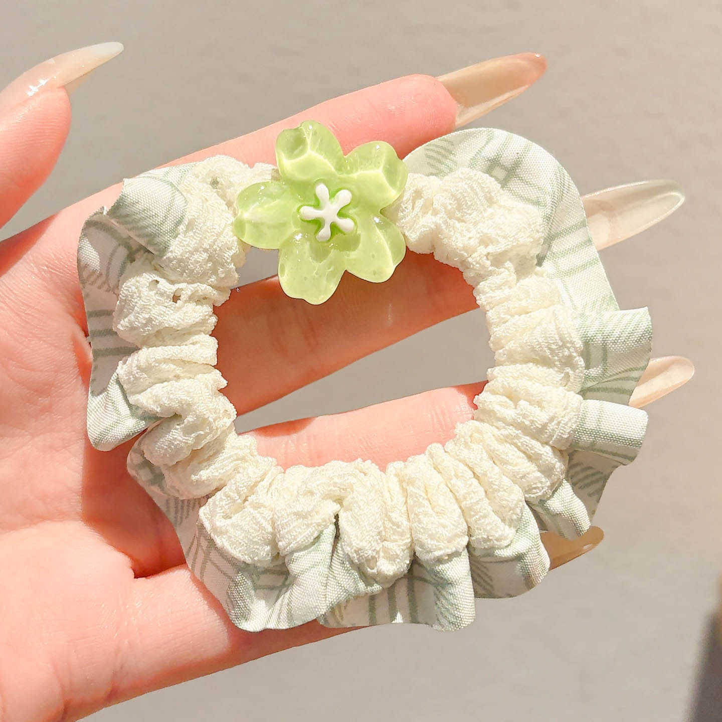 Anillo para el cabello de intestino grueso de gran tamaño coreano, bufanda cuadrada de alta calidad femenina, cuerda para el cabello, banda elástica y duradera, flor de viento perezosa