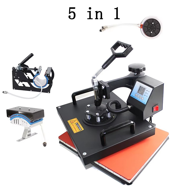 38 * 38 máquina de transferencia térmica 5 - en - 1 máquina combinada multifuncional sombrero ropa taza máquina de prensa en caliente image 4