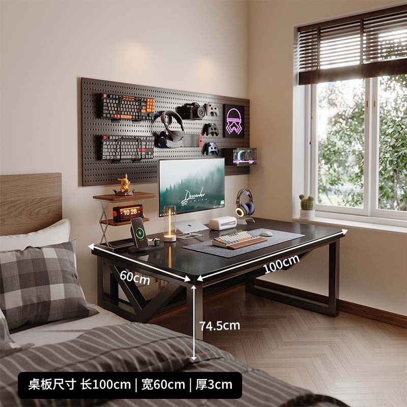 Escritorio de computadora de escritorio dormitorio hogar agujero tablero de juego de mesa de oficina simple mesa de trabajo estudio estante escritorio