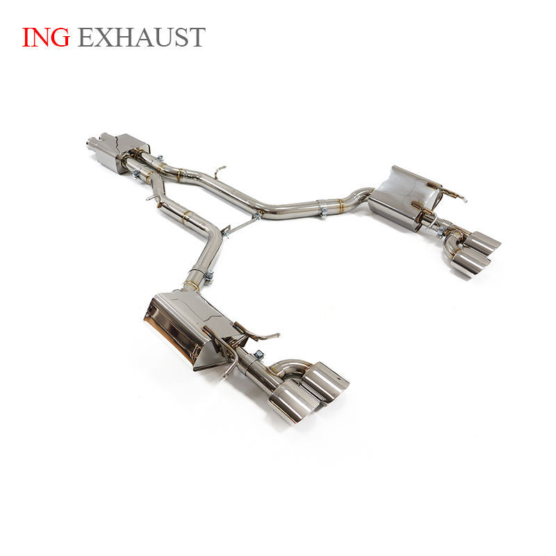 Cat-back exhaust stainless steel pipe for Mercedes-Benz C63 W204 with valve muffler