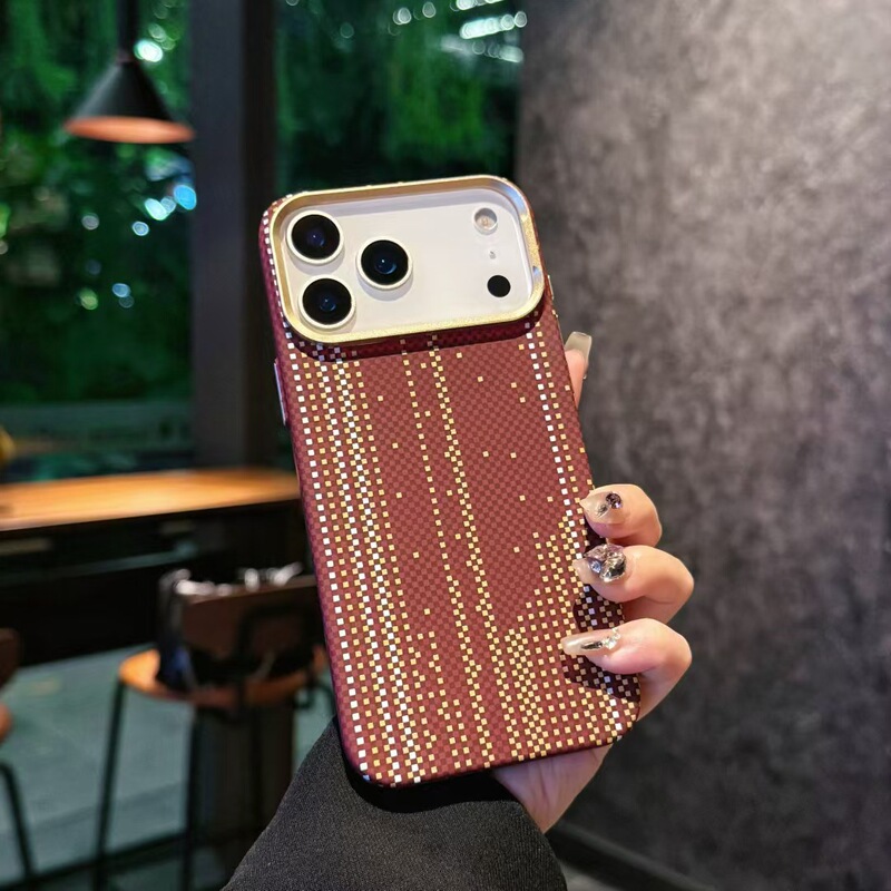适用iphone17PROMAX凯夫拉纹理夜光磁吸手机壳苹果16超薄PC保护套|undefined