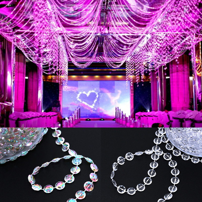 10cm Acrylic Flying Saucer Connected DIY Decorative Beads Festive Venue Jewelry Shopping Mall Home Beads Curtain Accessories