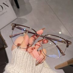 新サイズ15.8cm近視眼鏡フレーム男性大顔半枠平光鏡近視眼レンズ女性