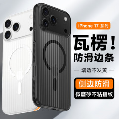 瓦楞防滑条适用苹果17Promax肤感磁吸手机壳iPhone磨砂防摔防滑壳