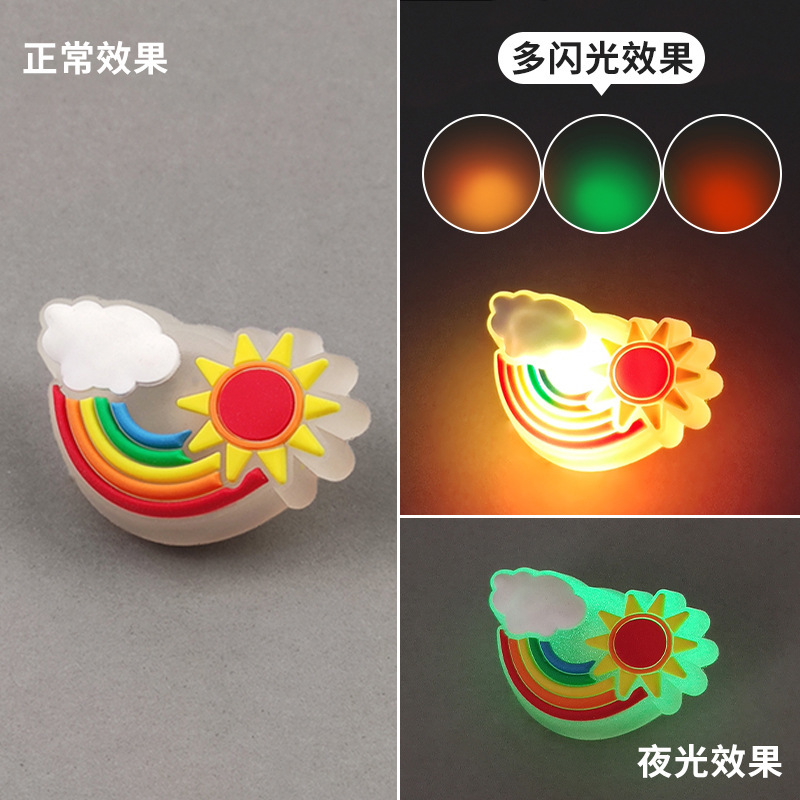 2025年越境EC下駄靴花LED発光フラッシュ楽しいDIY靴バックル靴アクセサリー装飾バックル|undefined