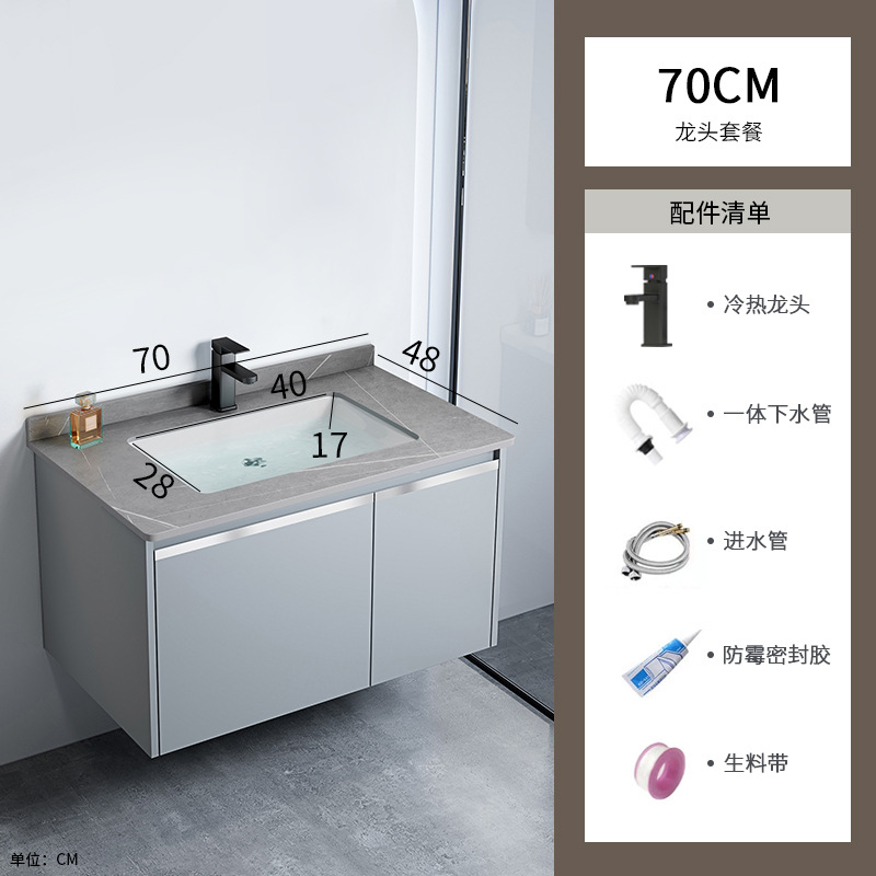 gabinete de baño de aluminio espacio integrado combinación de lavabo cerámico hotel lavabo gabinete lavabo espejo gabinete lavabo piscina