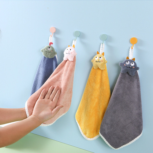 Hand towel kitchen handkerchief cartoon small square towel hanging lint-free hand towel bathroom handkerchief group purchase wholesale