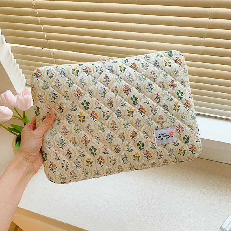 Cross-Border Korean Love Floral Tablet Liner Bag Storage Bag 11-Inch 13inch 15inch Computer Protective Case