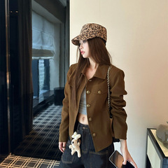 私服 东京故事 设计摩登翻领蜡感工艺外套百搭工装风夹克