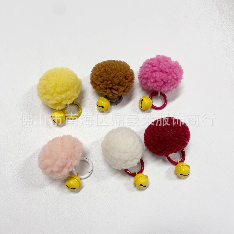 VIP fur ball bell mobile phone pendant lanyard key chain cute backpack pendant mobile phone chain plush key chain
