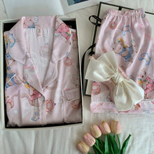 【电玩小奶猫】短袖短裤卡通睡衣粉色家居服夏新款冰雪丝减龄套