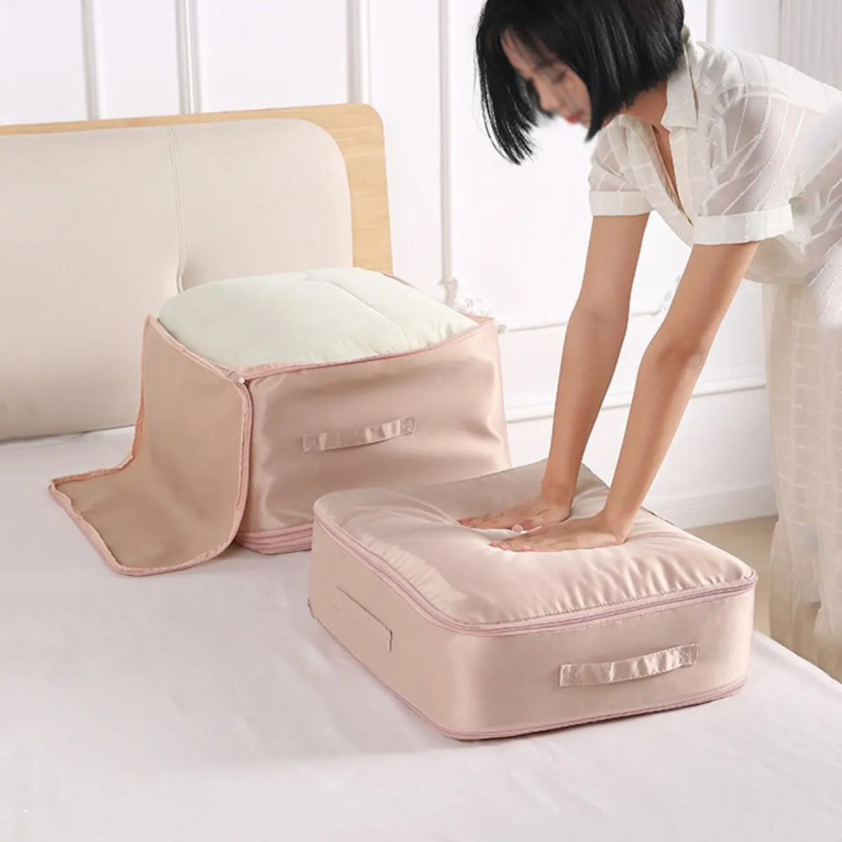 Japón encantador dibujos animados tablero de ajedrez bolsas de lápiz de gran capacidad bolsas de lápiz bolsas de almacenamiento de lienzo estudiantes bolsas de papelería