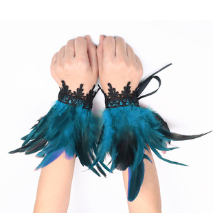 Factory Direct lace oversleeve cross-border supply lace feather bracelet festival dance performance dress accessories lace