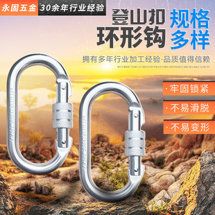 Factory wholesale aerial work D-type safety hook main lock aerial rock climbing 304 safety ring hook