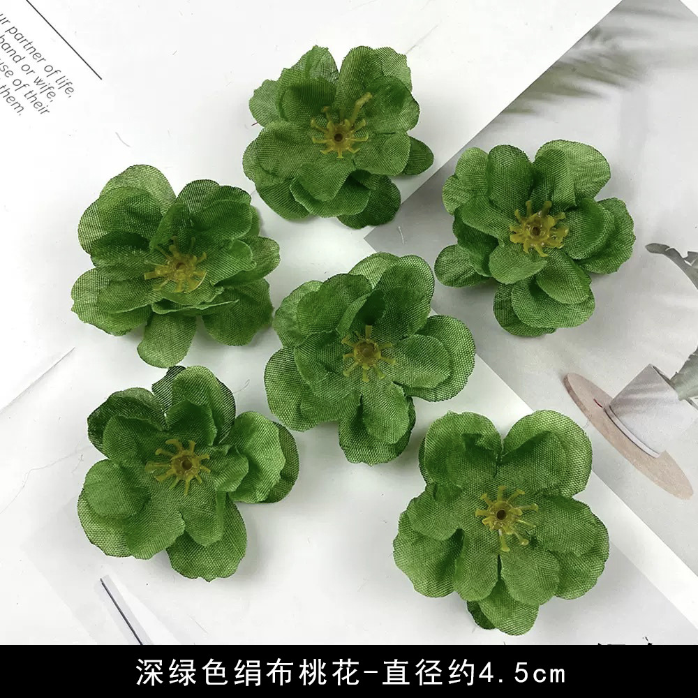 Simulación verde flor al por mayor flor falsa hecha a mano material pinza de flores accesorios de tocado de flor pequeña decoración del salón de bodas