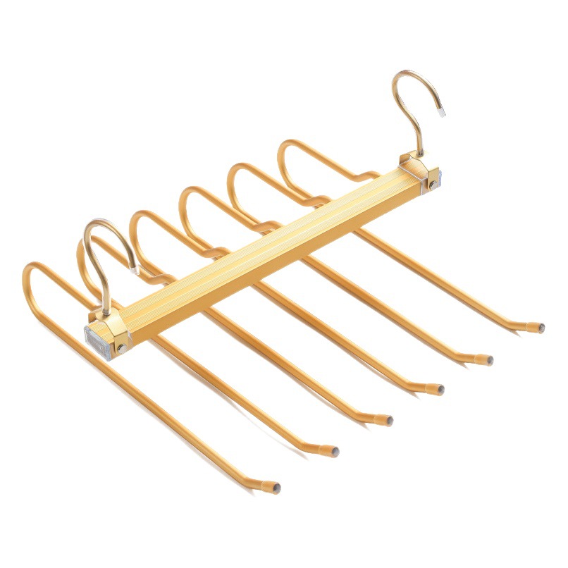 Pantalones plegables retráctiles rack multi-funcional multi-capa pantalones percha ahorro de espacio hogar inconsútil magia pantalones clip armario acabado