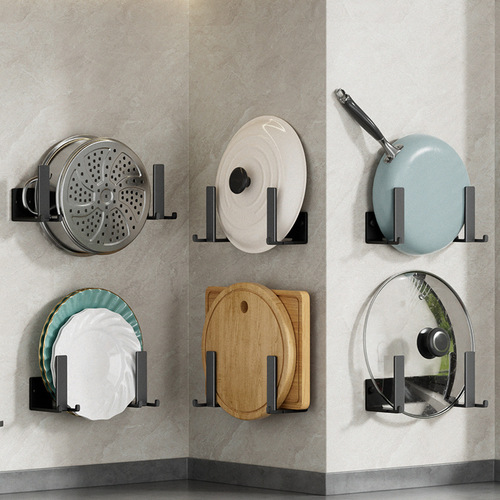 Cross-border pot lid rack wall-mounted punch-free kitchen storage rack household cutting board placer chopping board storage artifact