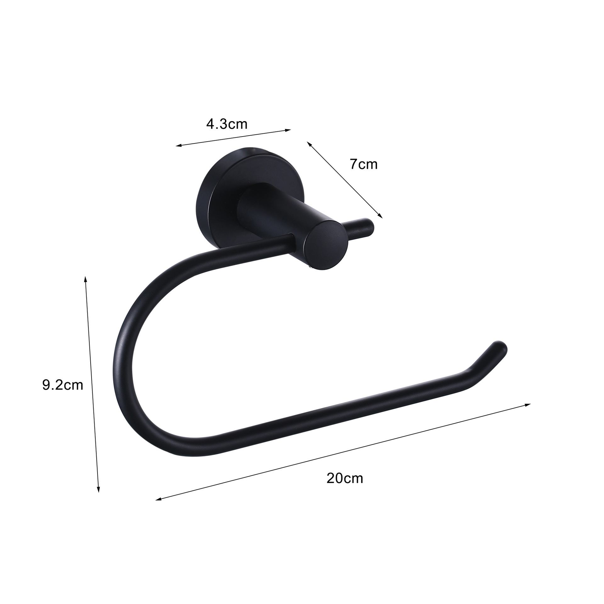 Amazon sin perforaciones para baño redondo Barra de toalla anillo de toalla gancho de toalla de mano transfronterizo Negro