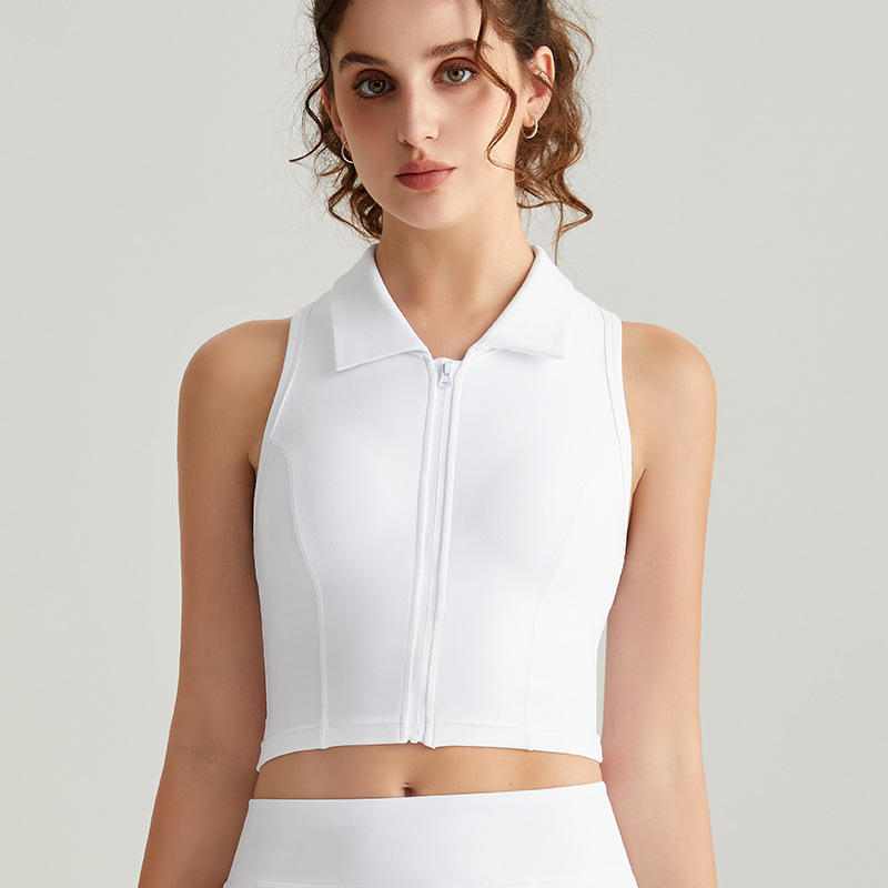 LAHN camisa deportiva para mujeres acondicionamiento físico rápido secado sin mangas con tapa fija copa ropa de yoga delgada chaleco de tenis exterior