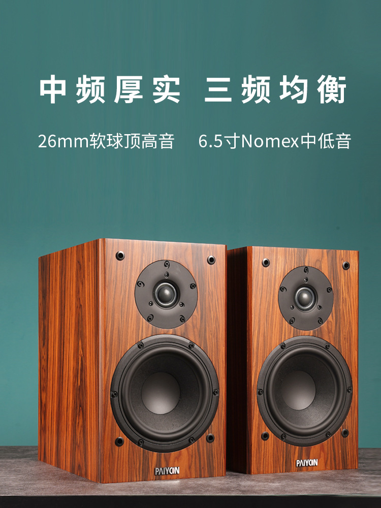 Paiyon P4S Bookshelf Hifi Speaker High-Fidelity Passive Home Audio Wood Without Batteries