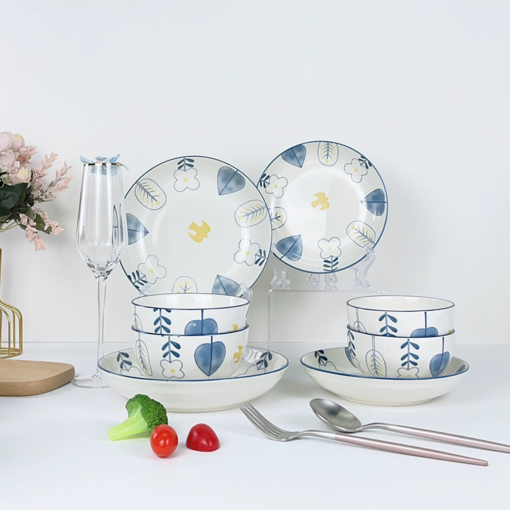 Ceramic modern set, tableware, European style, simple and elegant design