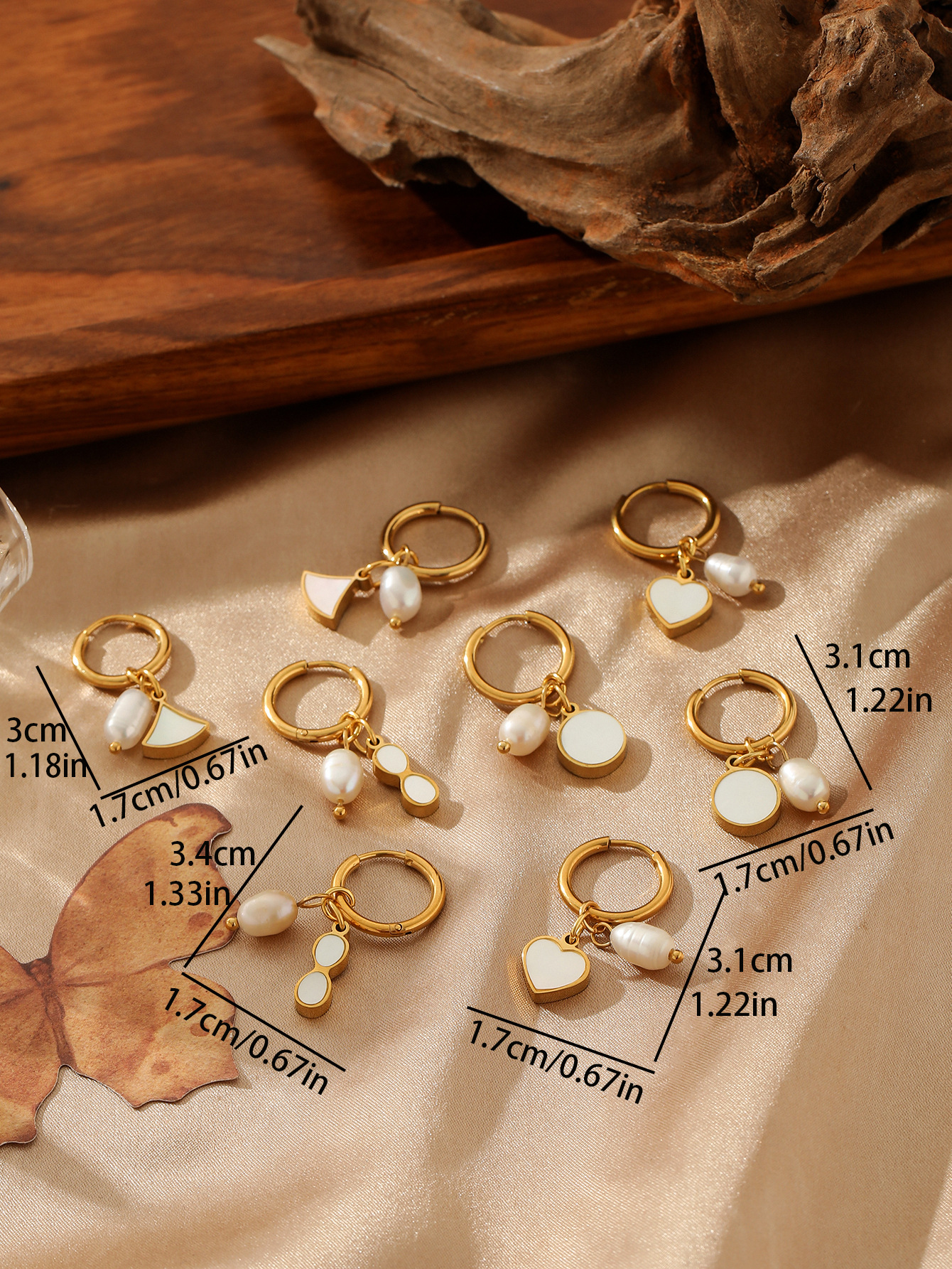 Drop Earrings Classification 1 Pair Quantity Holiday, Daily Occasion 304 Stainless Steel Material 1 Pair Elegant Vintage Style Classic Style C Shape Geometric Heart Shape 304 Stainless Steel Drop Earrings