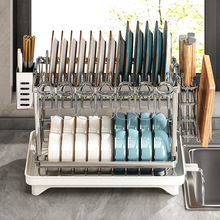 哇噢碗碟收纳架厨房置物架带杯架子筷子筷筒刀架砧板沥水碗碟架