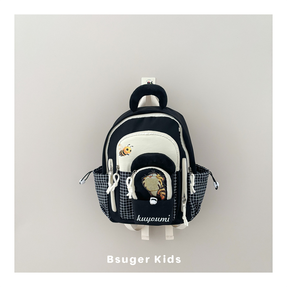 Children's Animal Backpack Kindergarten School Bag Cute Plaid Lightweight Small Backpack for Boys and Girls Baby Travel School Bag
