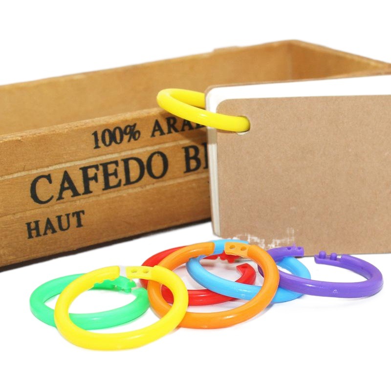 Black White Plastic Ring Book Ring Opening Card Transparent Loose Ring Loose Ring Buckle Ring Binding Ring Ring Ring Book Ring