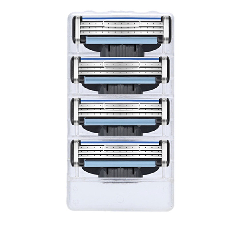 Promoción de la fábrica manual de tres capas hoja de afeitar afilada AliExpress hombres cabeza de afeitar frente tres velocidad del viento 3 cuchillas