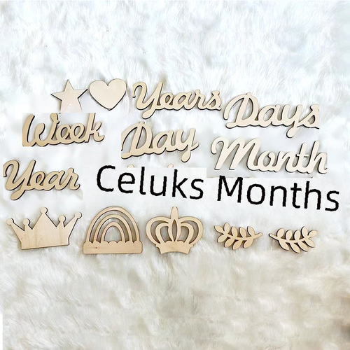 Baby Birthday Month Board Numbers Wood Sign DIY Baby Full Moon Scene Decoration 100th Day Photo Prop Wooden Pieces